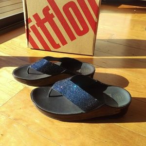 Fitflop brand flip flop sandals sapphire blue